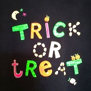 5 FOR $25 Holiday Editions Embroidered Trick or Treat Sweat Shirt